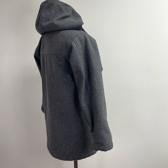Girl's Children's Place Grey Hooded Duffle Winter Coat wool blend. Toggle jacket - Picture 5 of 16